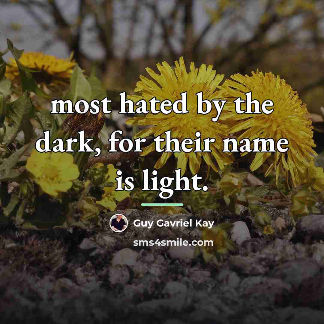 “most hated by the dark, for their name is light.…” quote by Guy Gavriel Kay