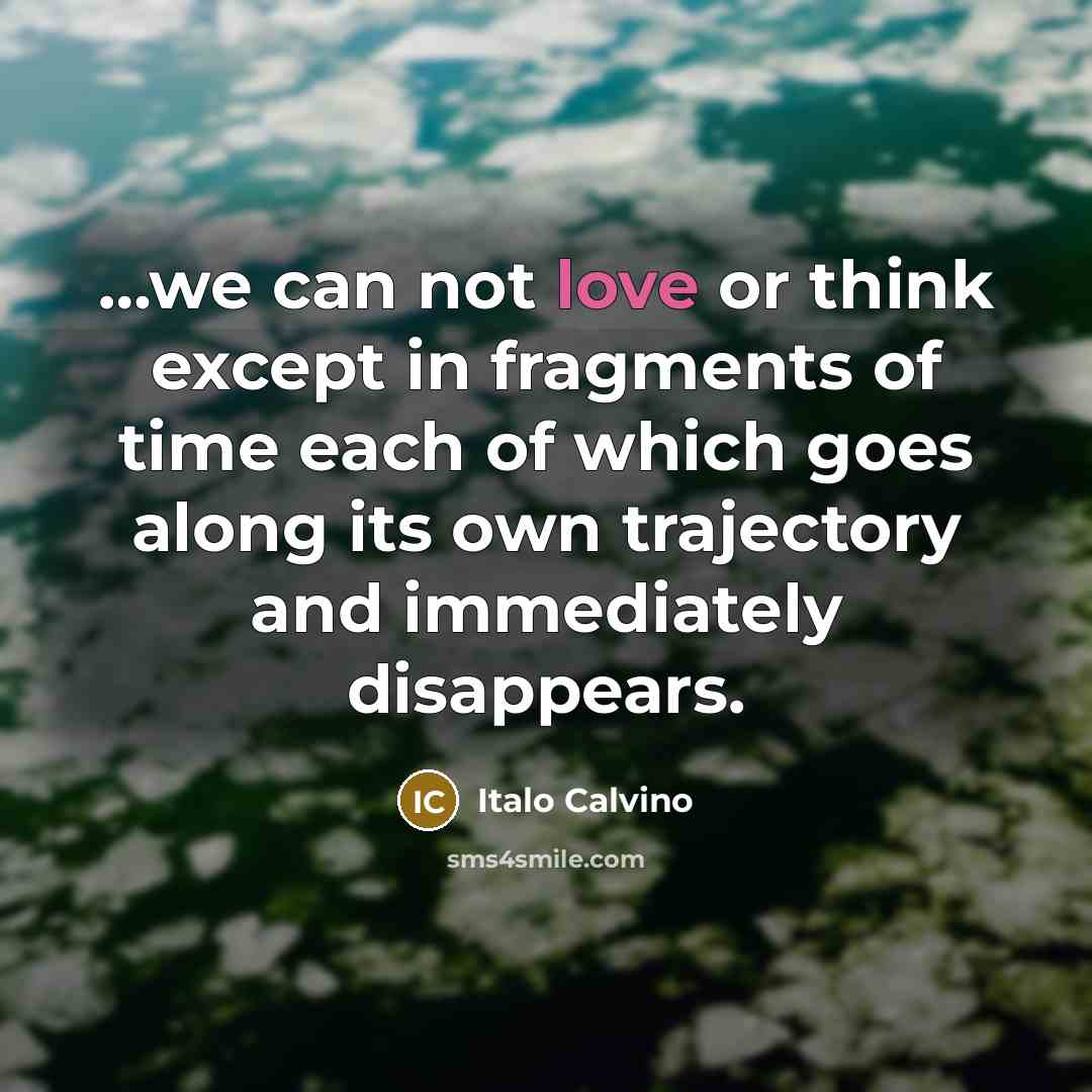 “we can not love or think except in fragments of…” quote by Italo Calvino