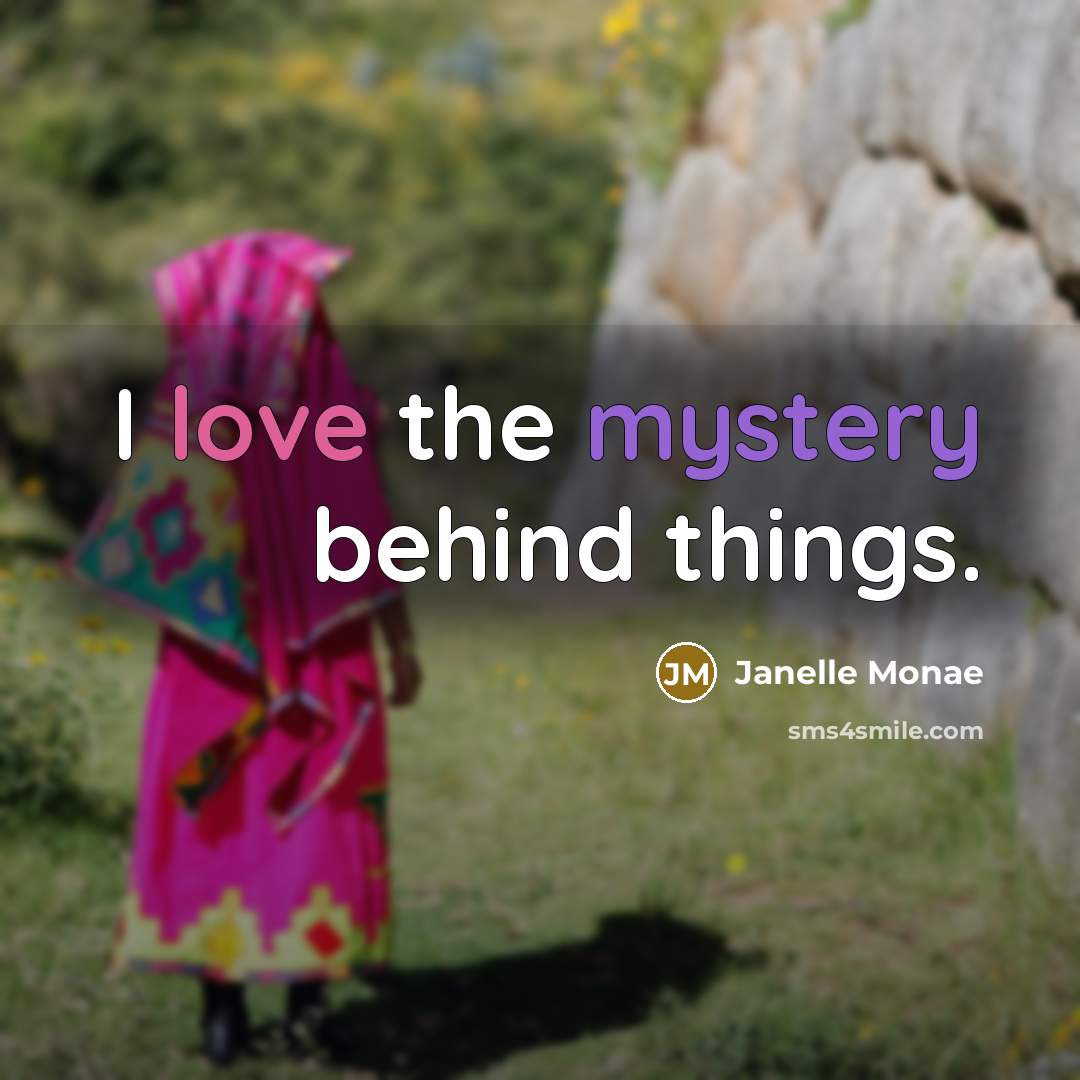 “I love the mystery behind things.…” quote by Janelle Monae
