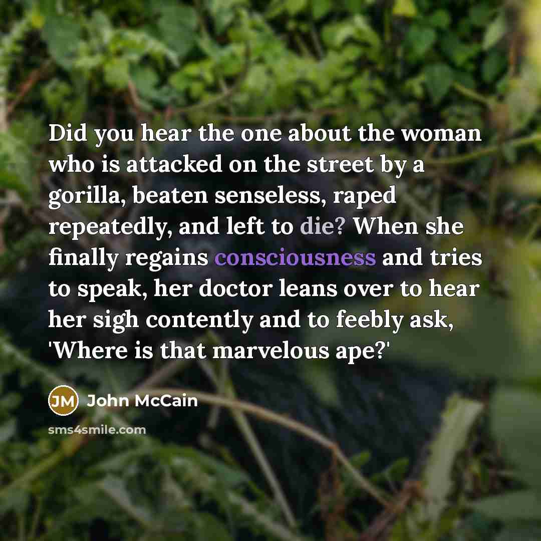 “Did you hear the one about the woman who is…” quote by John McCain