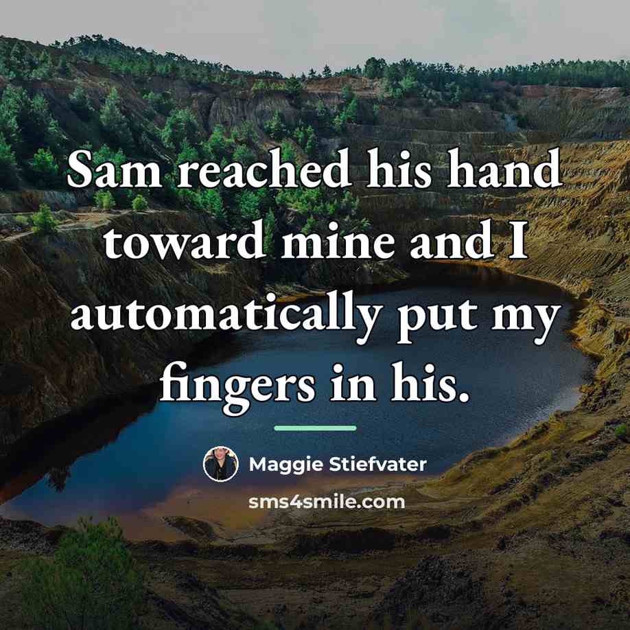 “Sam reached his hand toward mine and I automatically put…” quote by Maggie Stiefvater