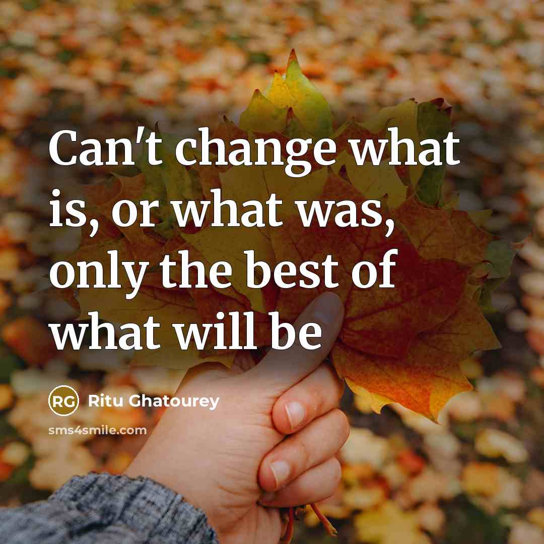 “Can't change what is, or what was, only the best…” quote by Ritu Ghatourey