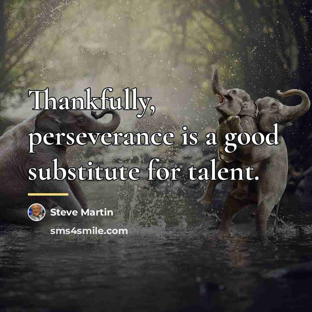 “Thankfully, perseverance is a good substitute for talent.…” quote by Steve Martin
