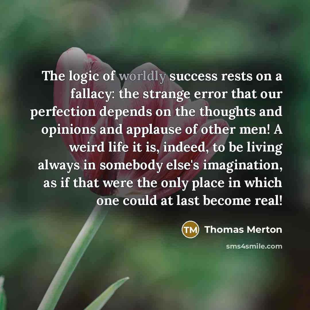 “The logic of worldly success rests on a fallacy: the…” quote by Thomas Merton