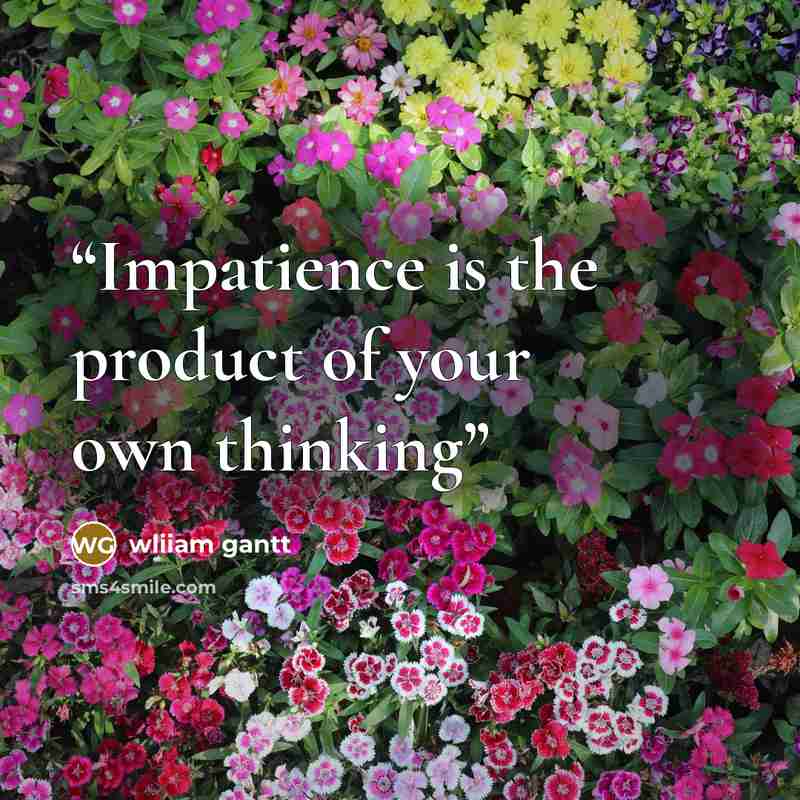 “Impatience is the product of your own thinking” quote by wliiam gantt