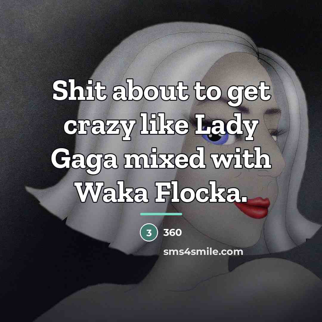 “Shit about to get crazy like Lady Gaga mixed with…” quote by 360
