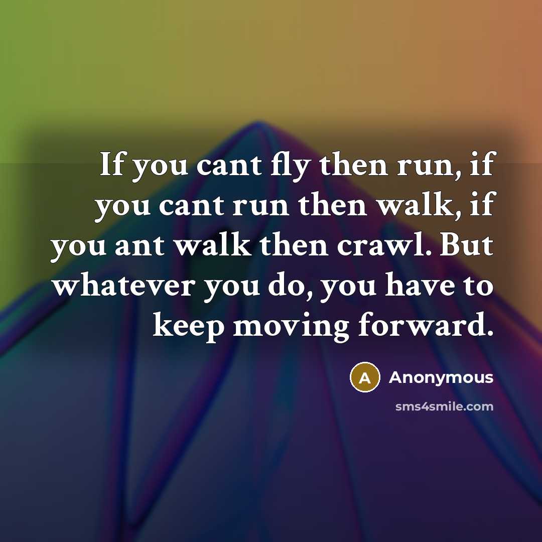 “If you cant fly then run, if you cant run…” quote by Anonymous