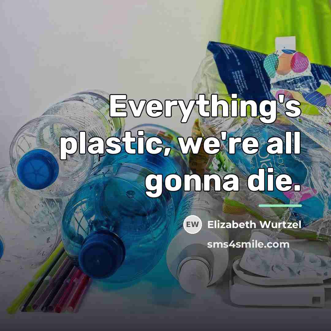 “Everything's plastic, we're all gonna die.…” quote by Elizabeth Wurtzel