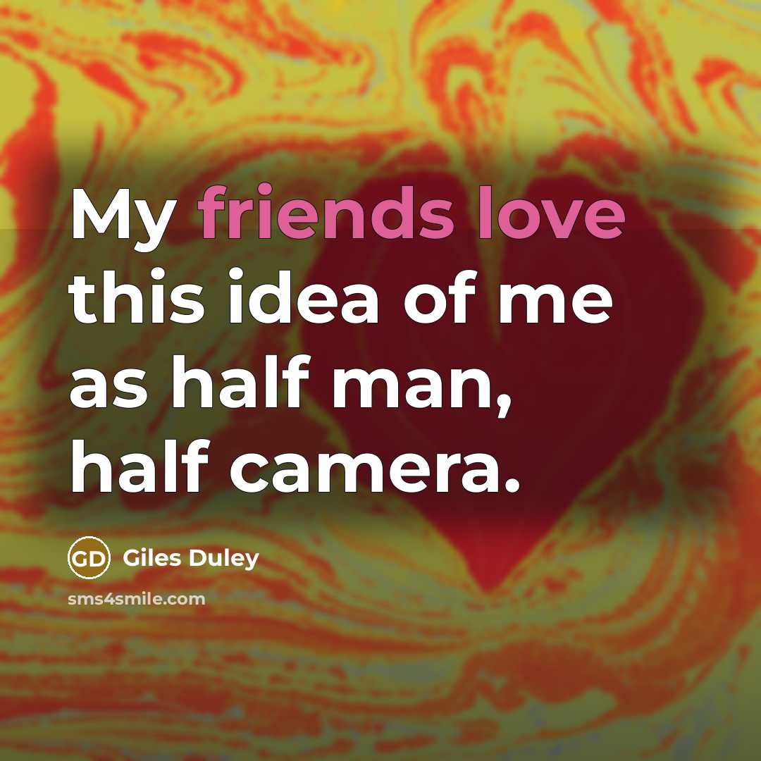 “My friends love this idea of me as half man,…” quote by Giles Duley