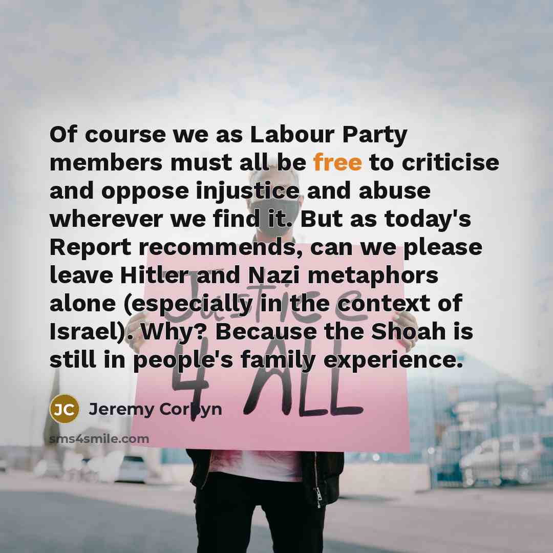 “Of course we as Labour Party members must all be…” quote by Jeremy Corbyn