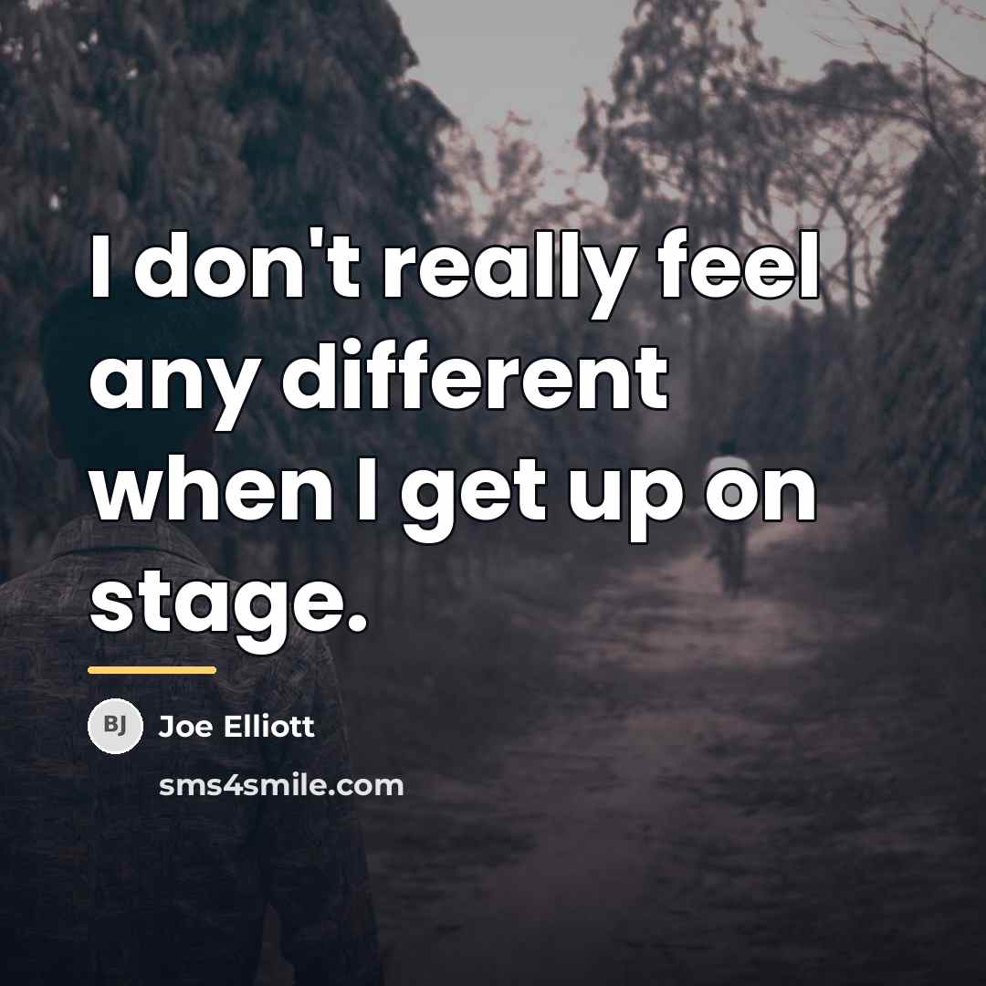 “I don't really feel any different when I get up…” quote by Joe Elliott