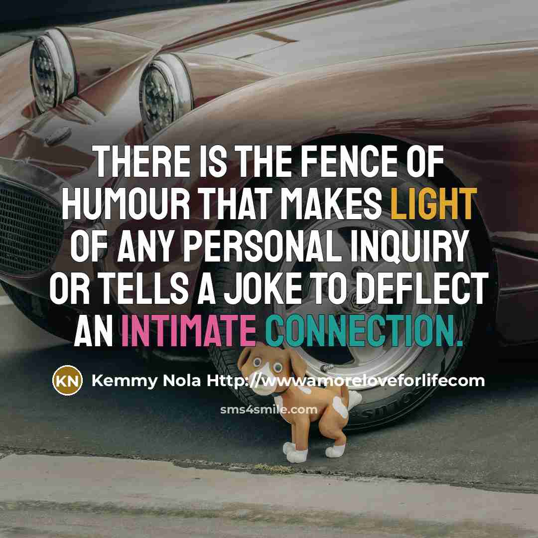 “There is the fence of humour that makes light of…” quote by Kemmy Nola Http://wwwamoreloveforlifecom