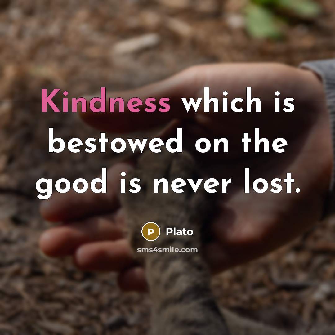 “Kindness which is bestowed on the good is never lost.…” quote by Plato