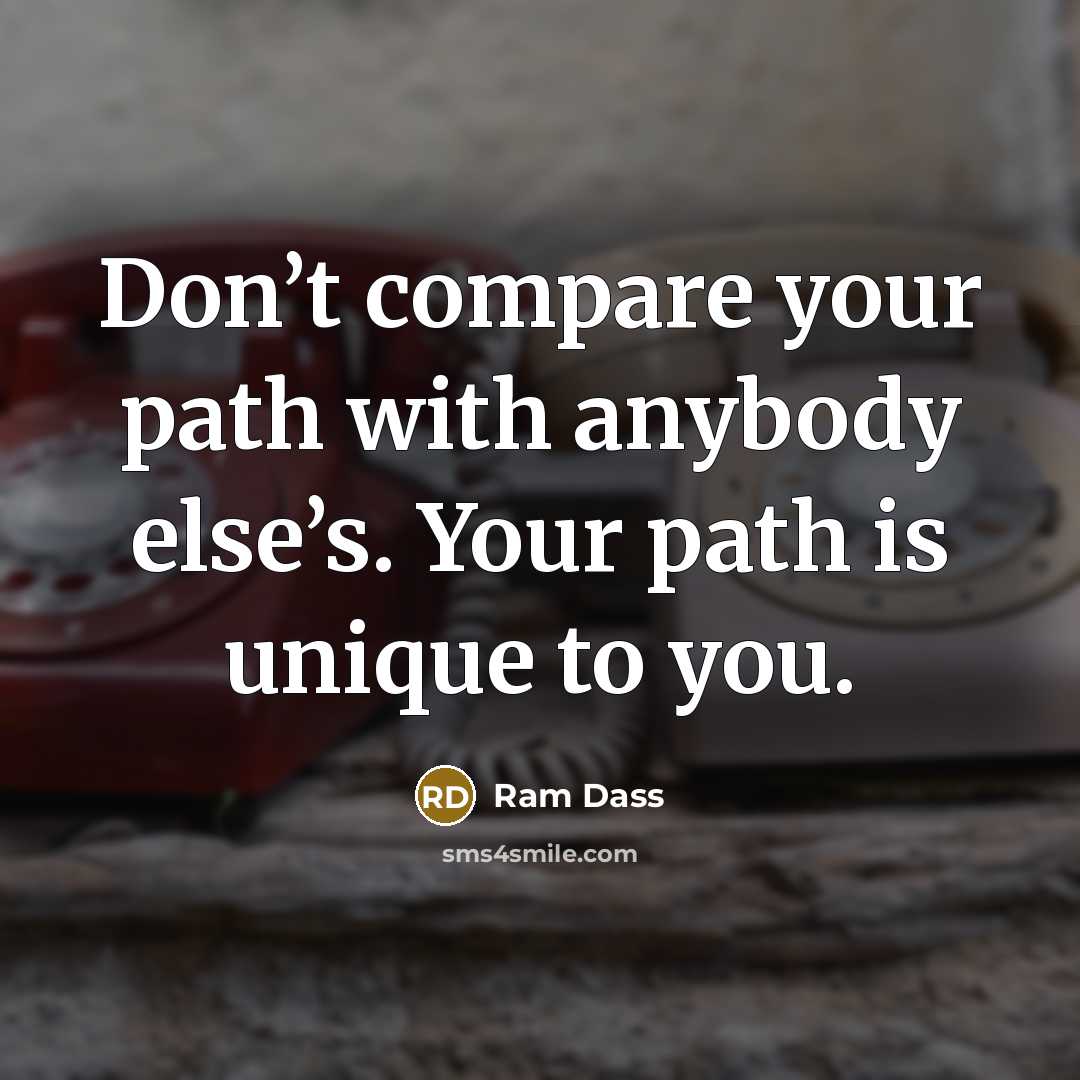 “Don’t compare your path with anybody else’s. Your path is…” quote by Ram Dass