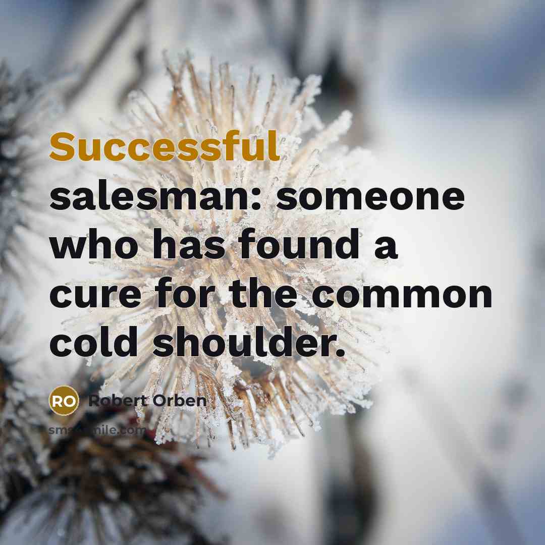 “Successful salesman: someone who has found a cure for the…” quote by Robert Orben