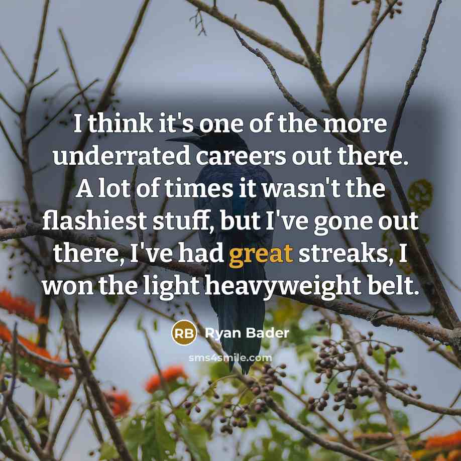 “I think it's one of the more underrated careers out…” quote by Ryan Bader