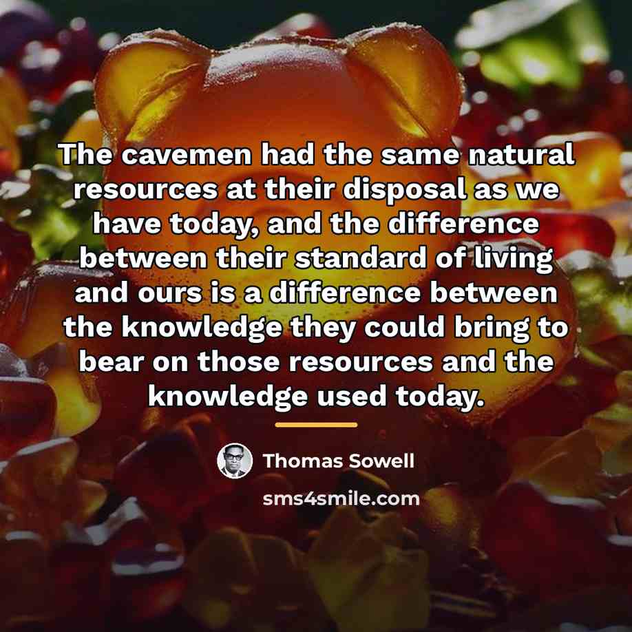 “The cavemen had the same natural resources at their disposal…” quote by Thomas Sowell