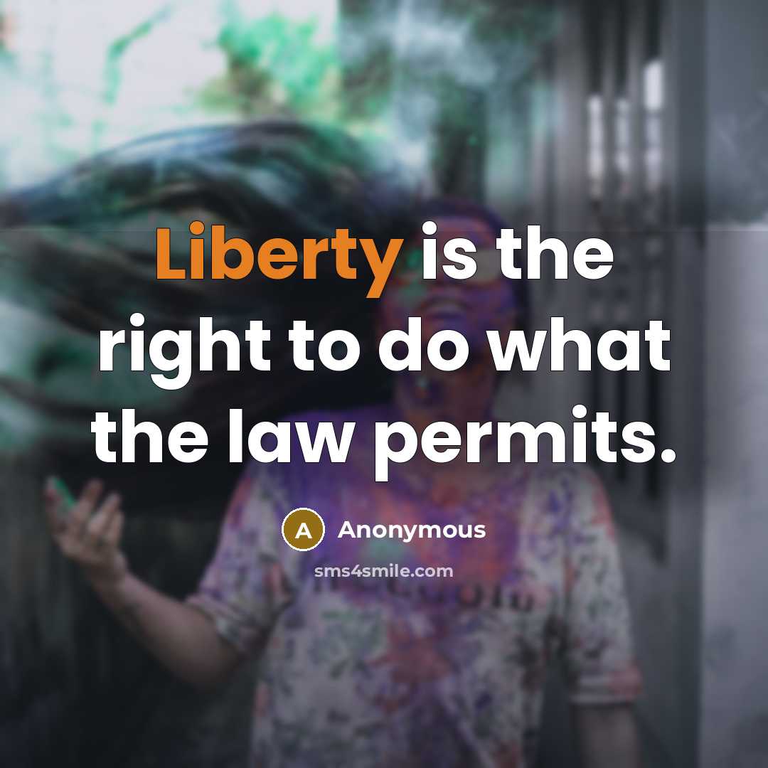 “Liberty is the right to do what the law permits.…” quote by Anonymous