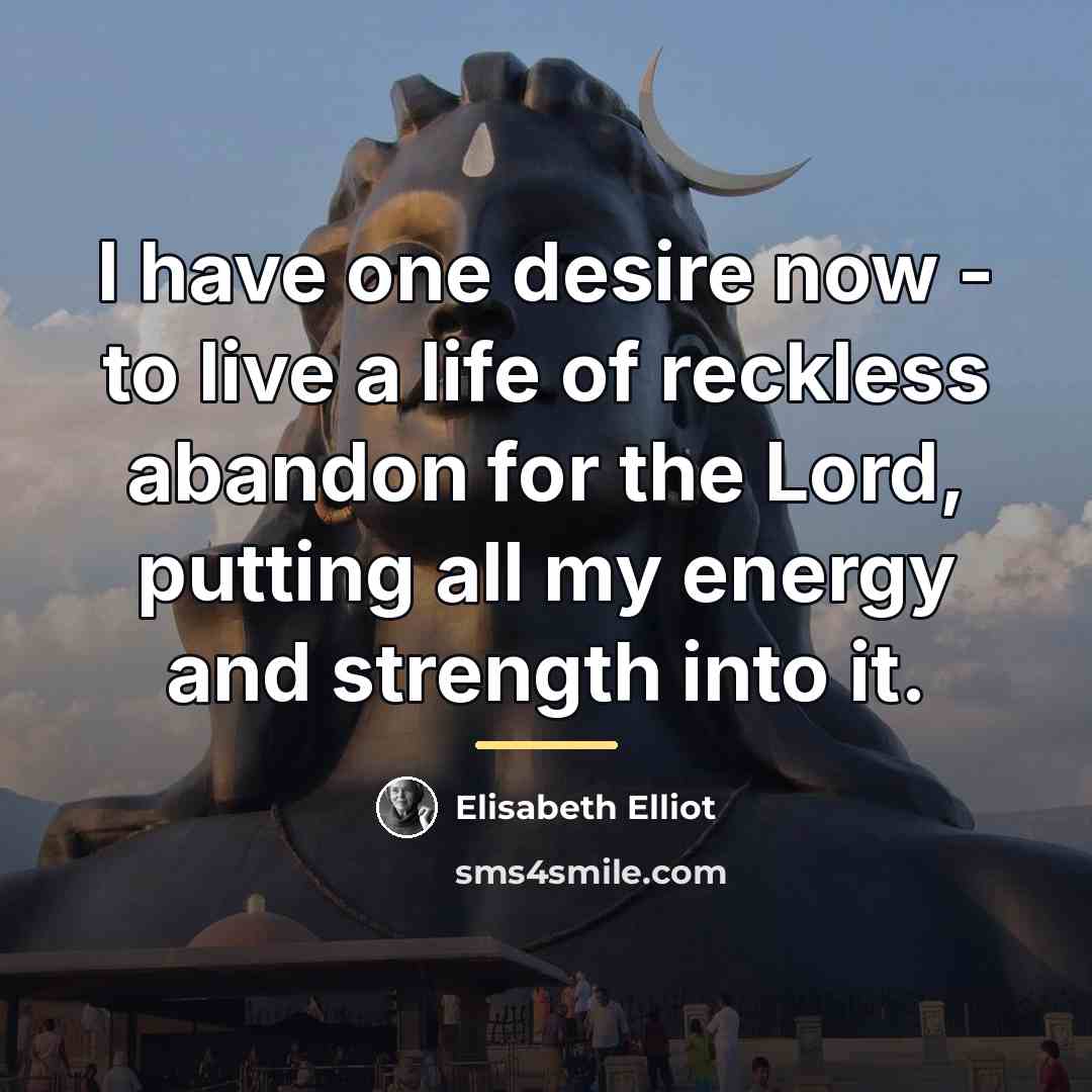 “I have one desire now - to live a life…” quote by Elisabeth Elliot