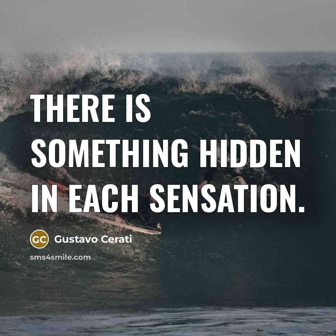 “There is something hidden in each sensation.…” quote by Gustavo Cerati
