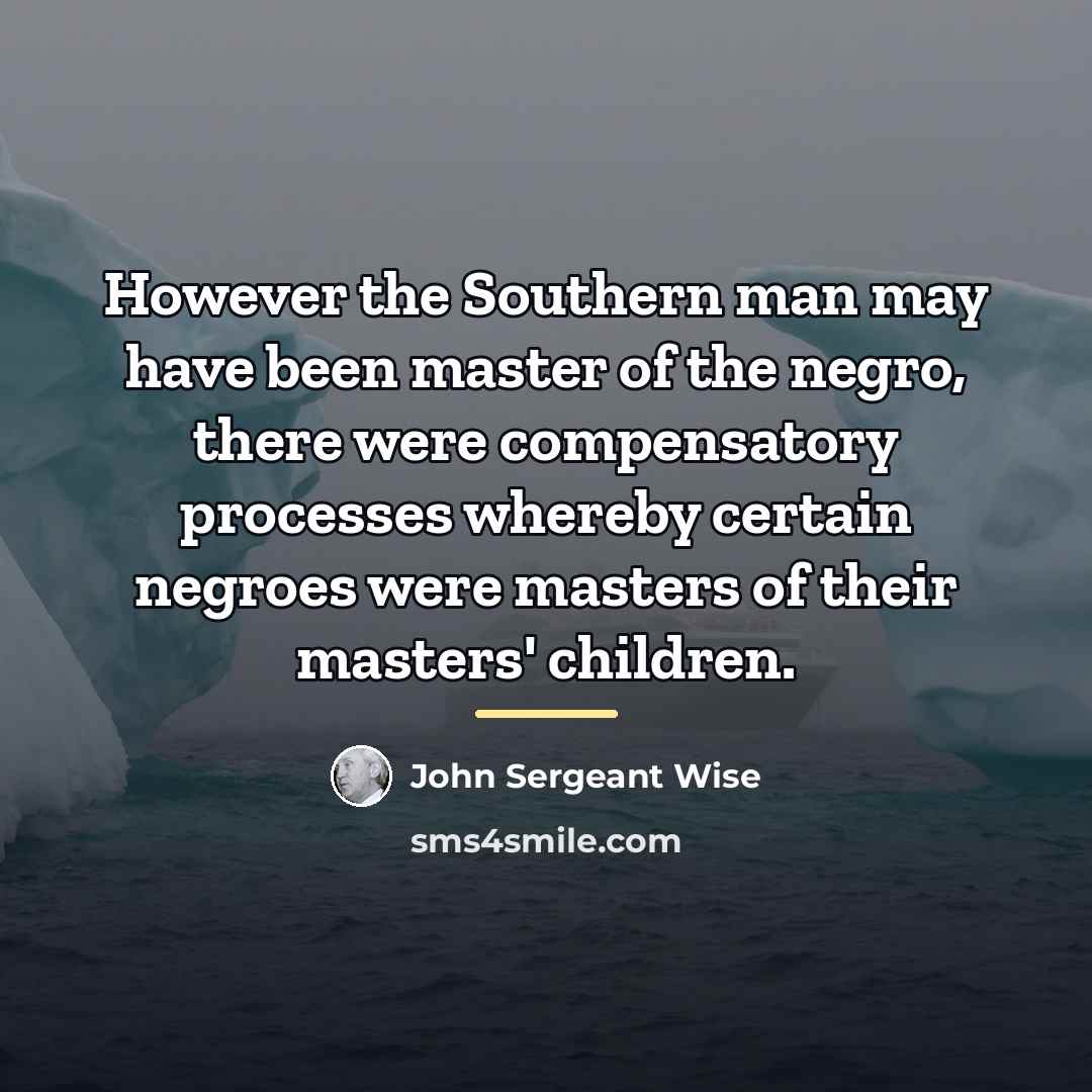 “However the Southern man may have been master of the…” quote by John Sergeant Wise