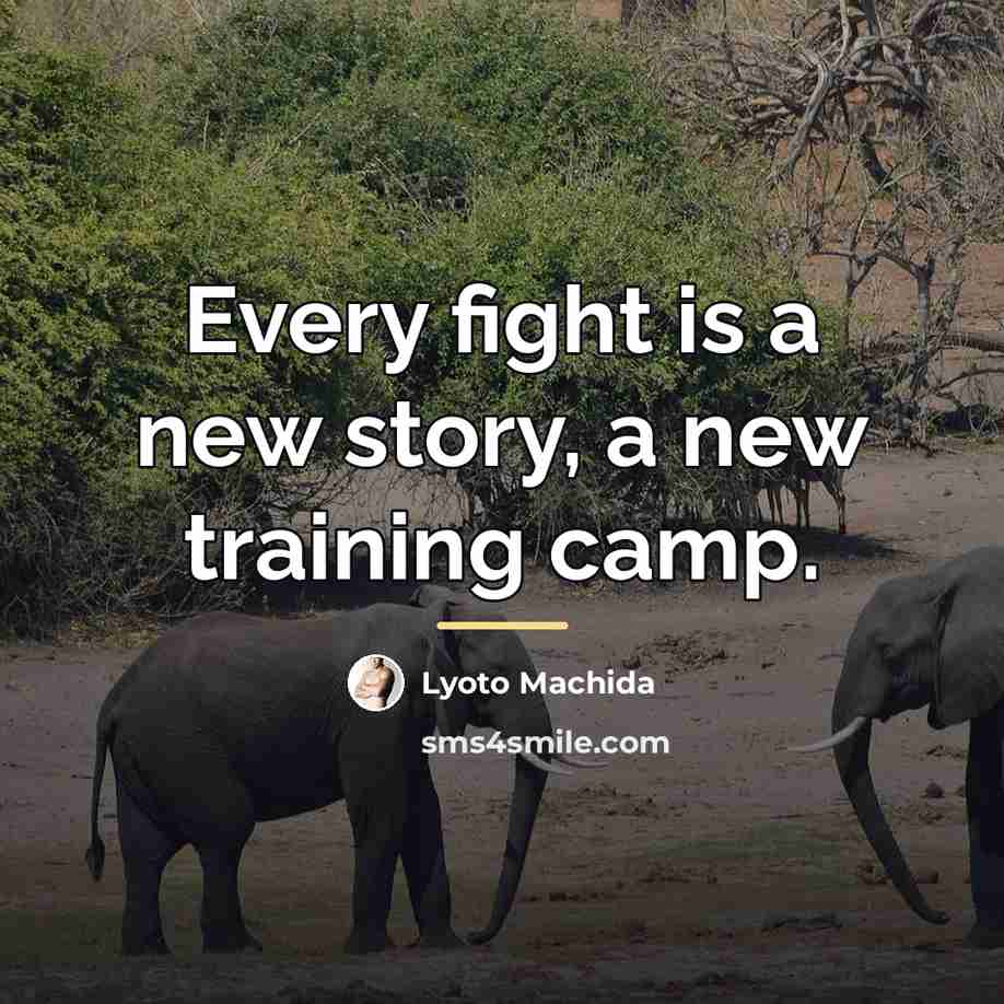 “Every fight is a new story, a new training camp.…” quote by Lyoto Machida