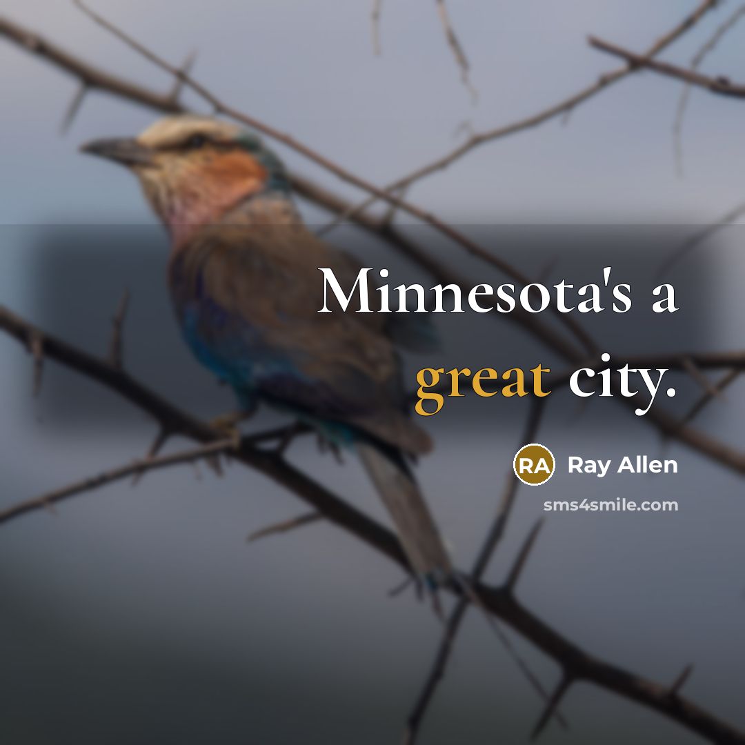 “Minnesota's a great city.…” quote by Ray Allen