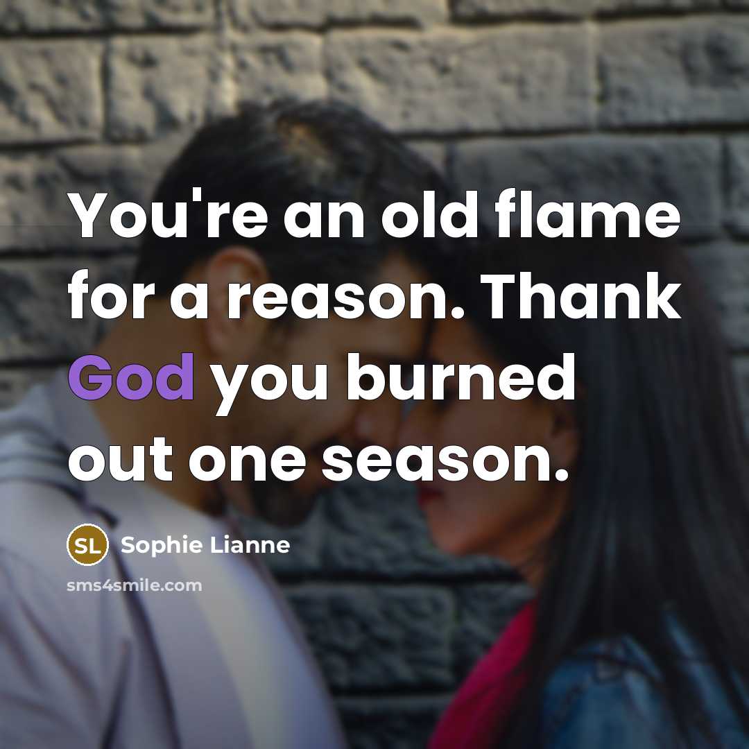 “You're an old flame for a reason. Thank God you…” quote by Sophie Lianne