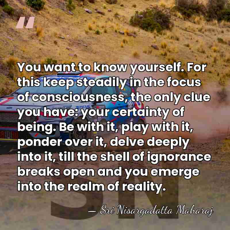 You want to know yourself. For this keep steadily in the focus&hellip; - Sri Nisargadatta Maharaj