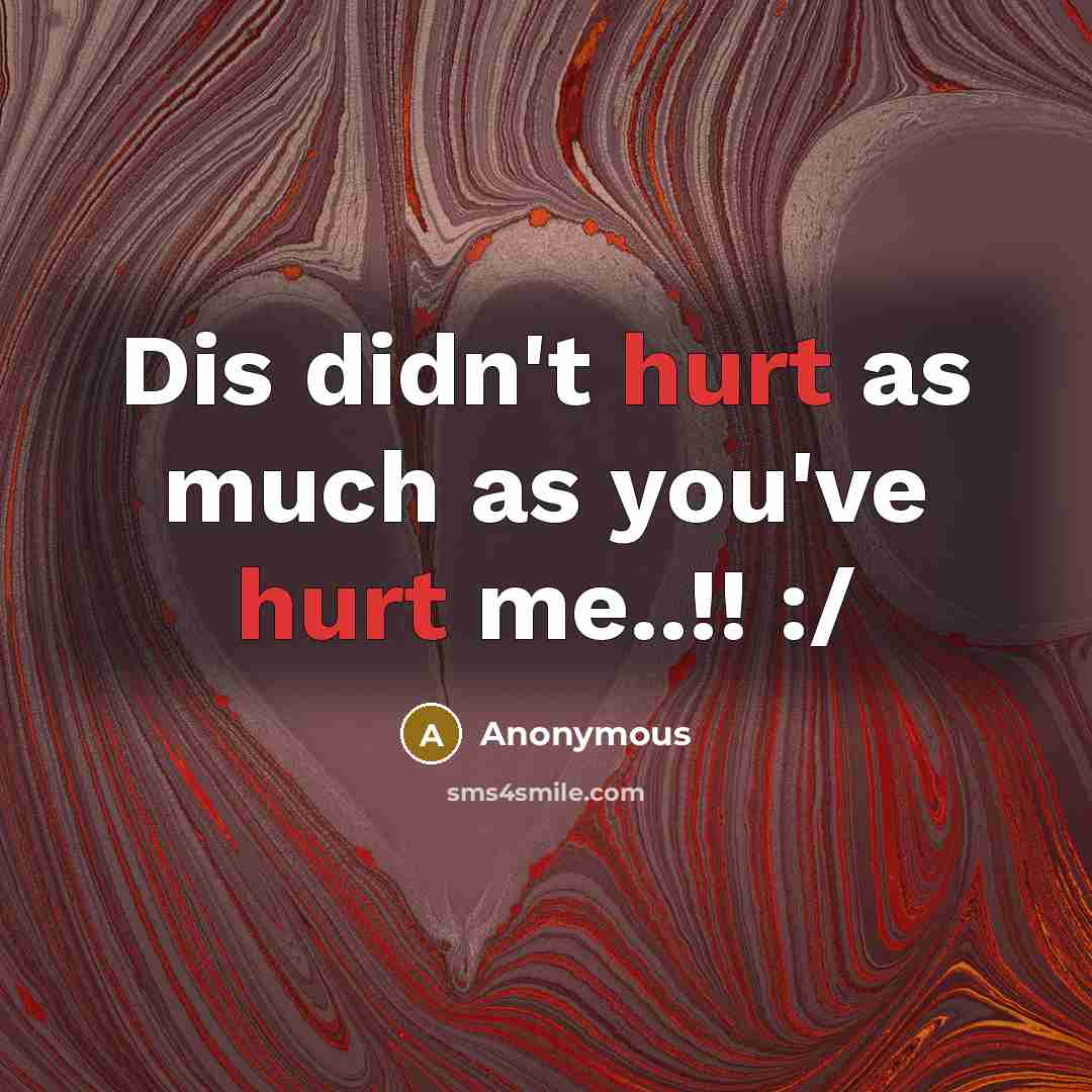 “Dis didn't hurt as much as you've hurt me..!! :/” quote by Anonymous