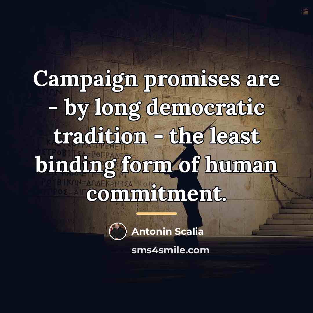 “Campaign promises are - by long democratic tradition - the…” quote by Antonin Scalia