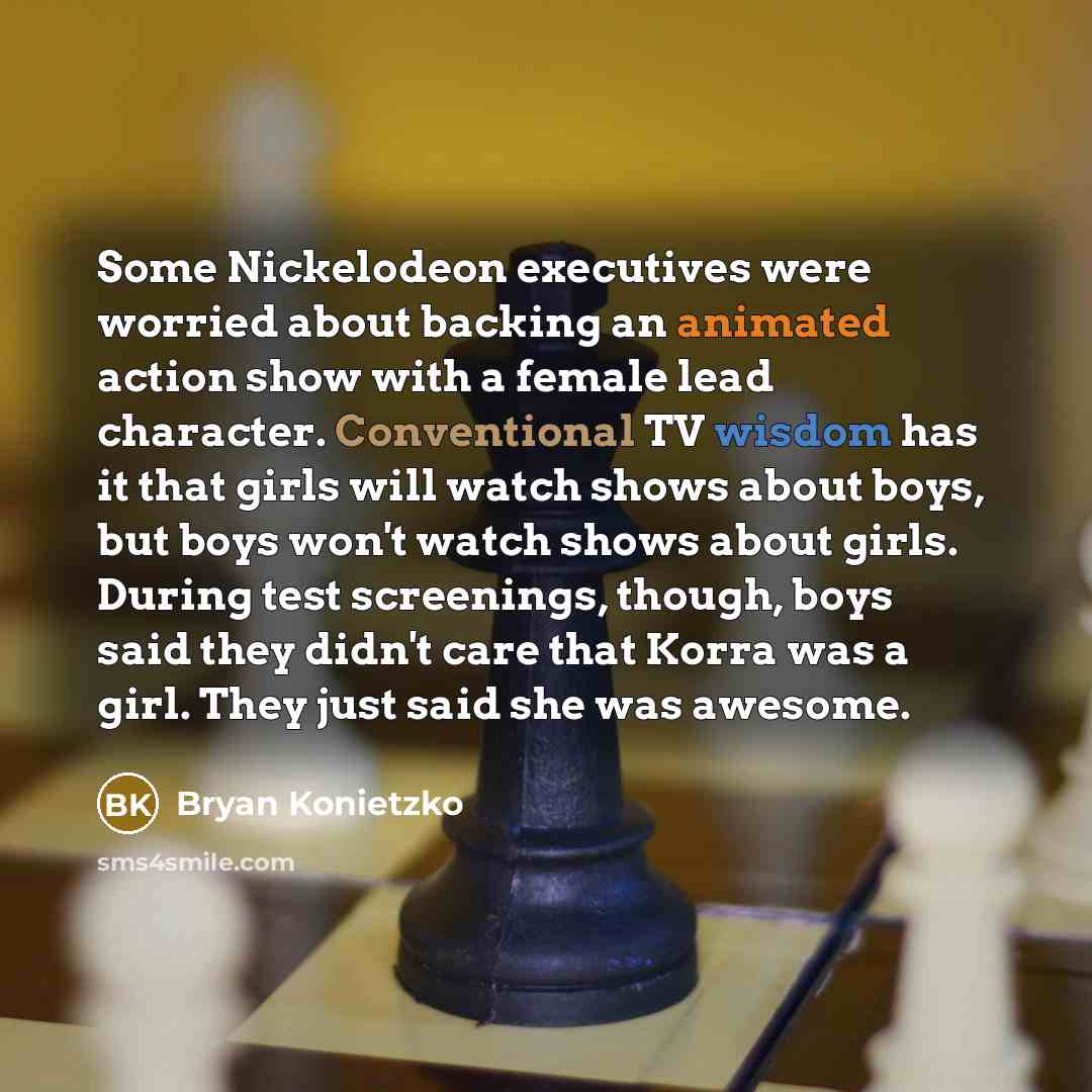 “Some Nickelodeon executives were worried about backing an animated action…” quote by Bryan Konietzko