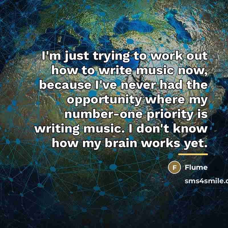 “I'm just trying to work out how to write music…” quote by Flume