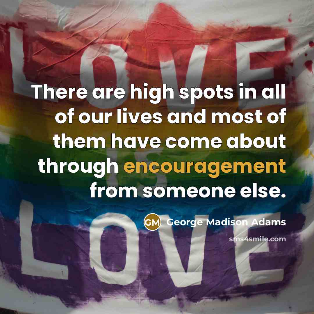 “There are high spots in all of our lives and…” quote by George Madison Adams