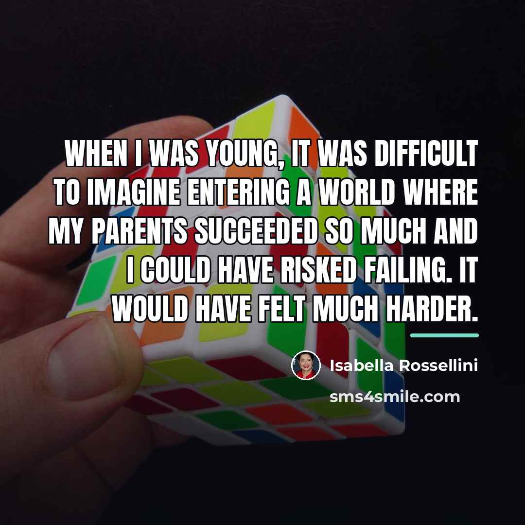 “When I was young, it was difficult to imagine entering…” quote by Isabella Rossellini