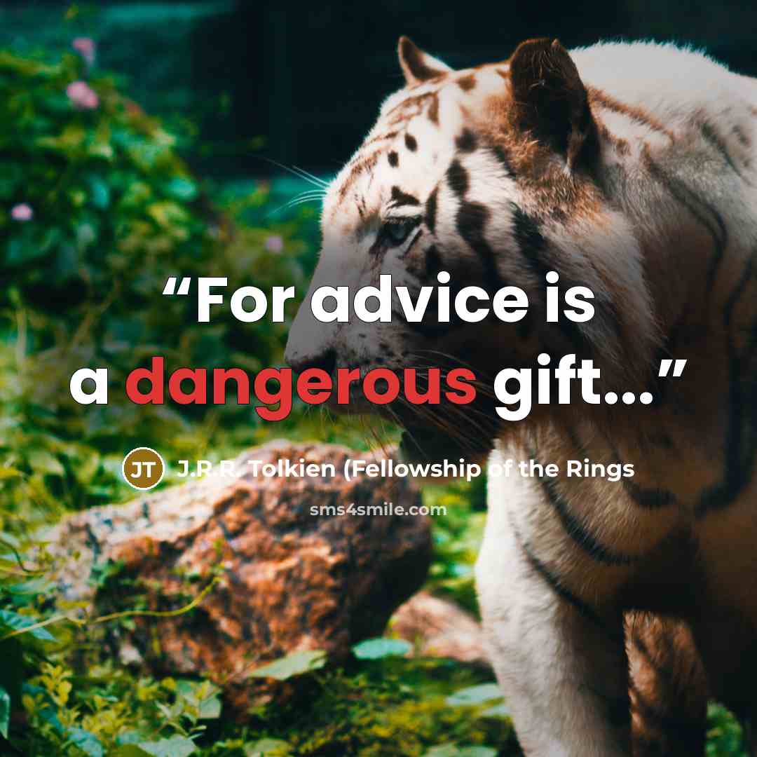 “For advice is a dangerous gift...” quote by J.R.R. Tolkien (Fellowship of the Rings