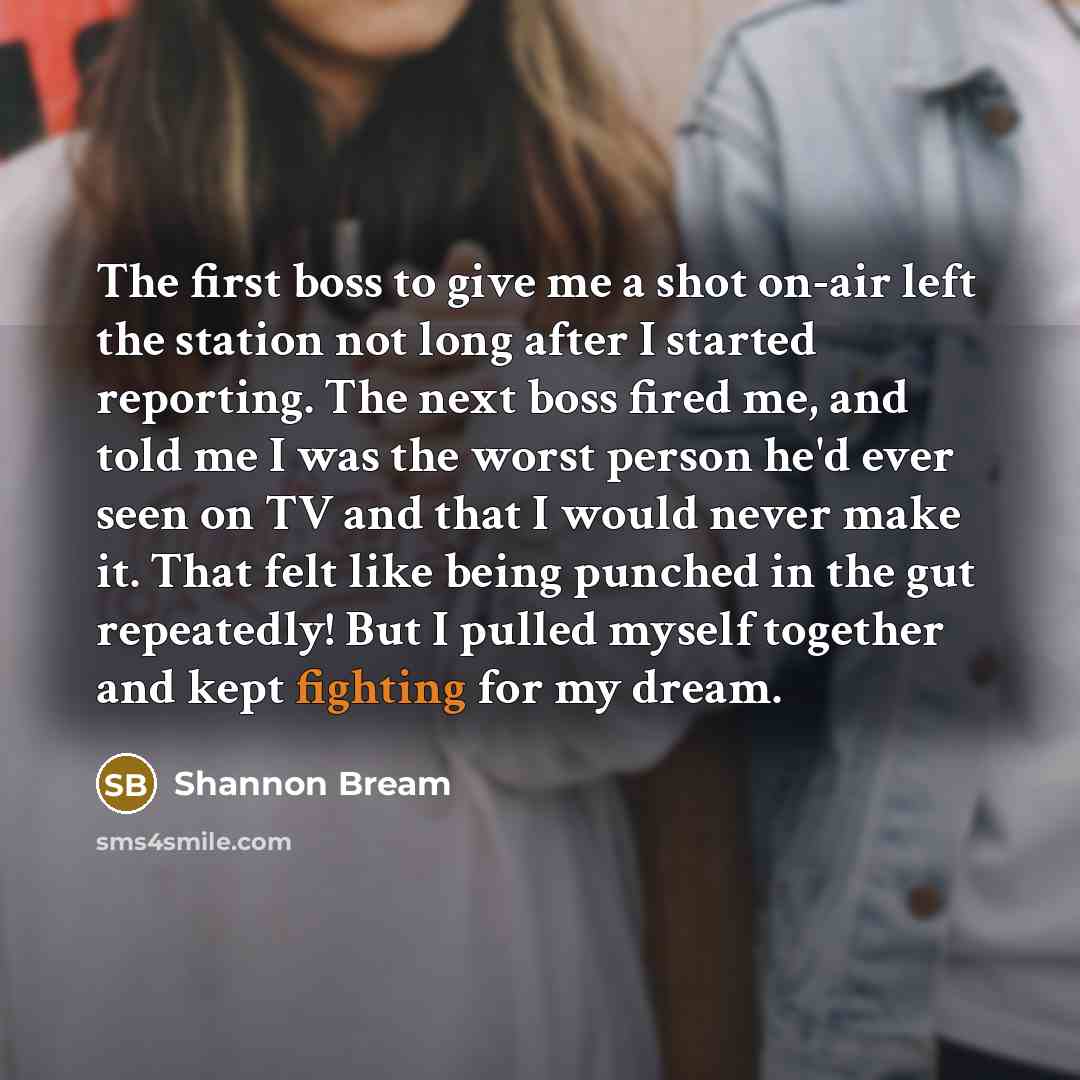 “The first boss to give me a shot on-air left…” quote by Shannon Bream