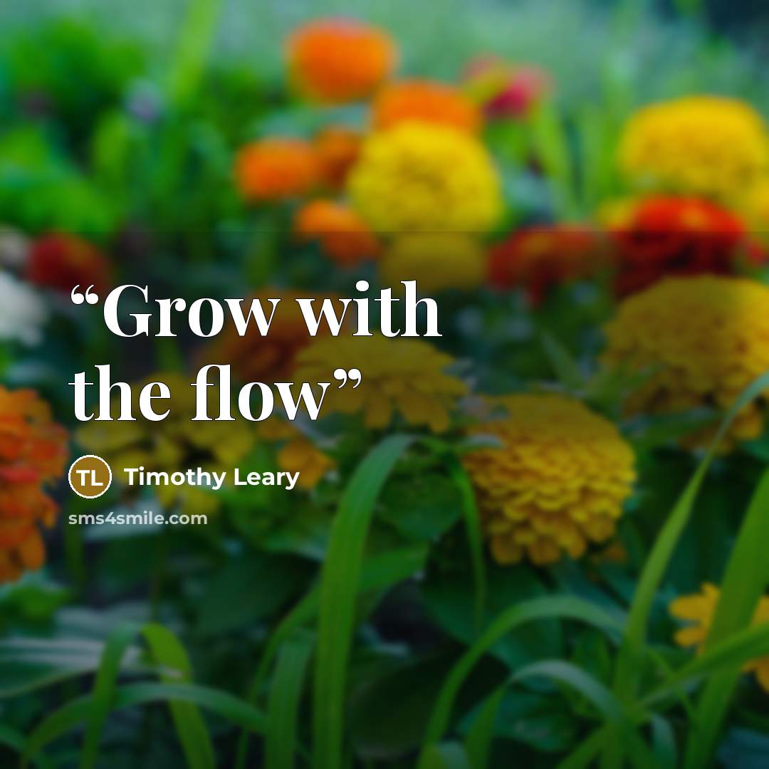 “Grow with the flow” quote by Timothy Leary