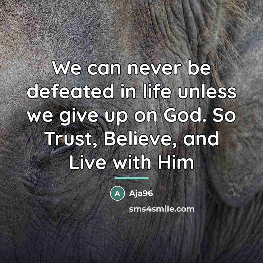 “We can never be defeated in life unless we give…” quote by Aja96