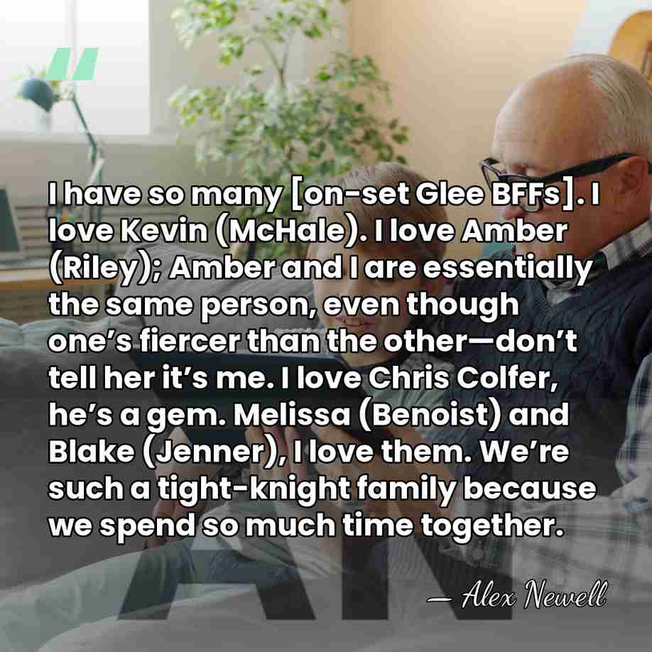 I have so many [on-set Glee BFFs]. I love Kevin (McHale). I&hellip; - Alex Newell