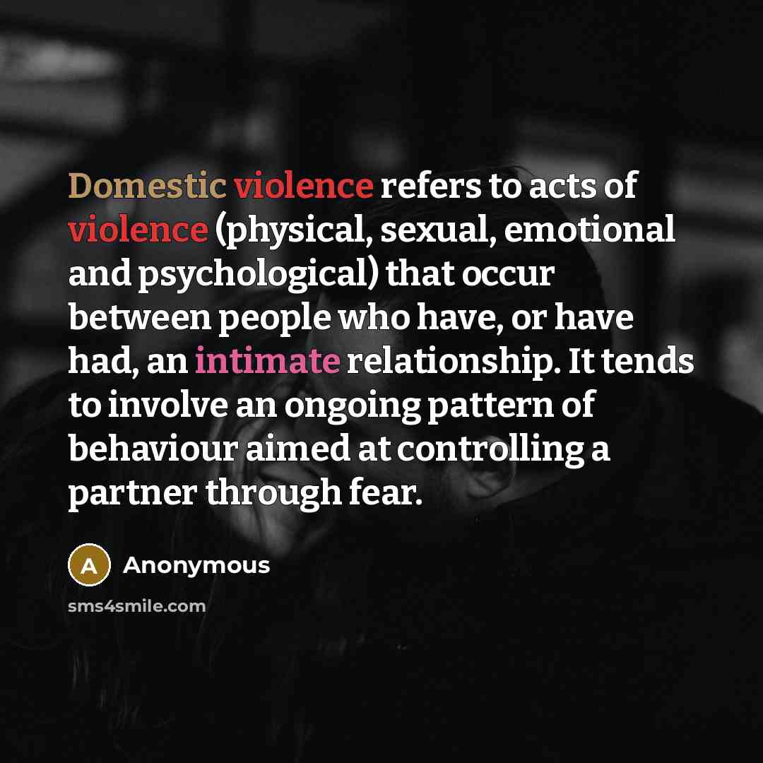 “Domestic violence refers to acts of violence (physical, sexual, emotional…” quote by Anonymous