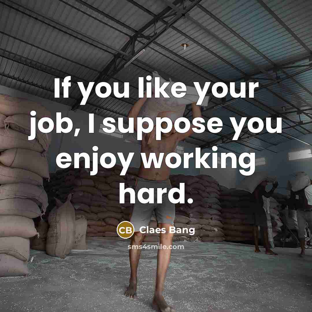 “If you like your job, I suppose you enjoy working…” quote by Claes Bang