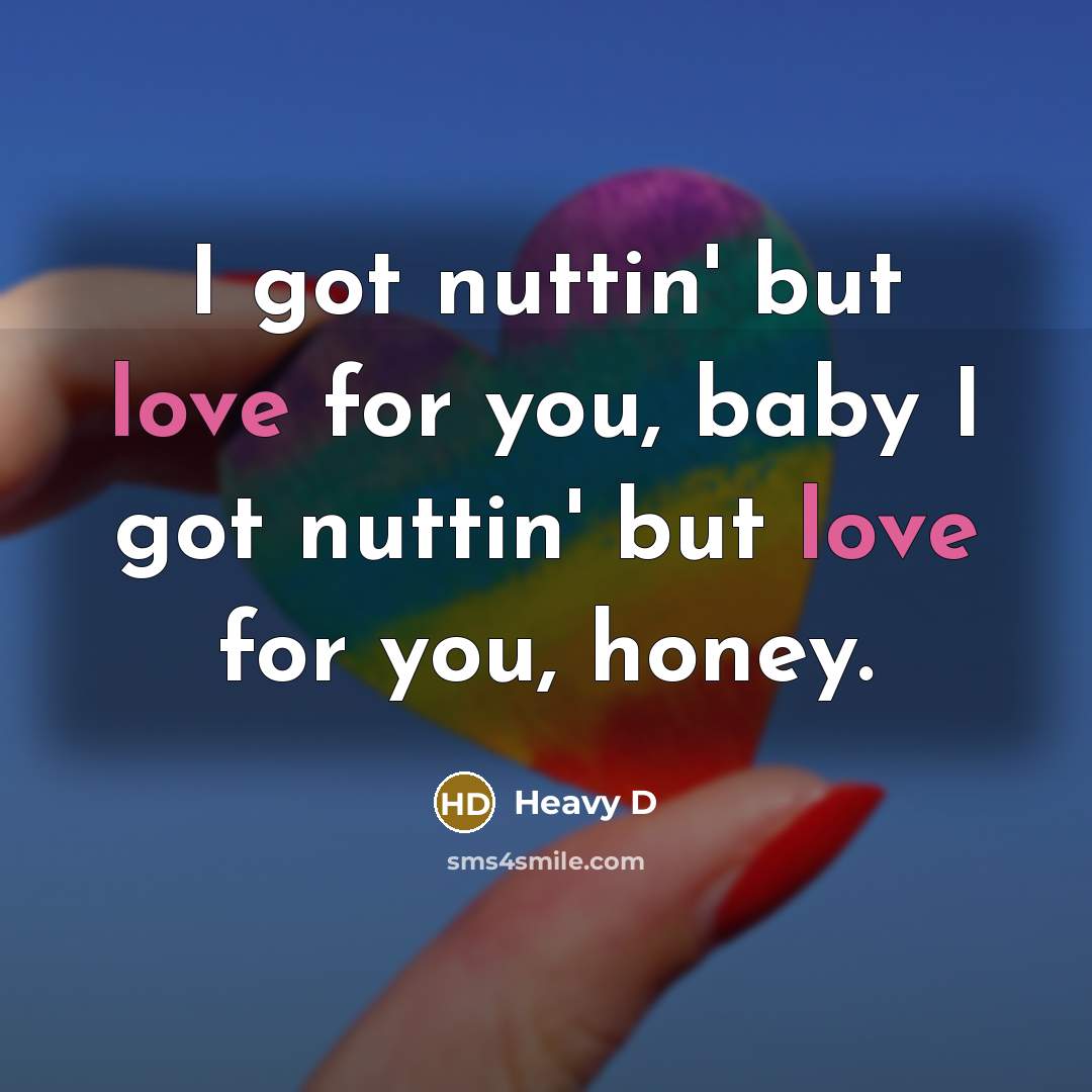 “I got nuttin' but love for you, baby I got…” quote by Heavy D