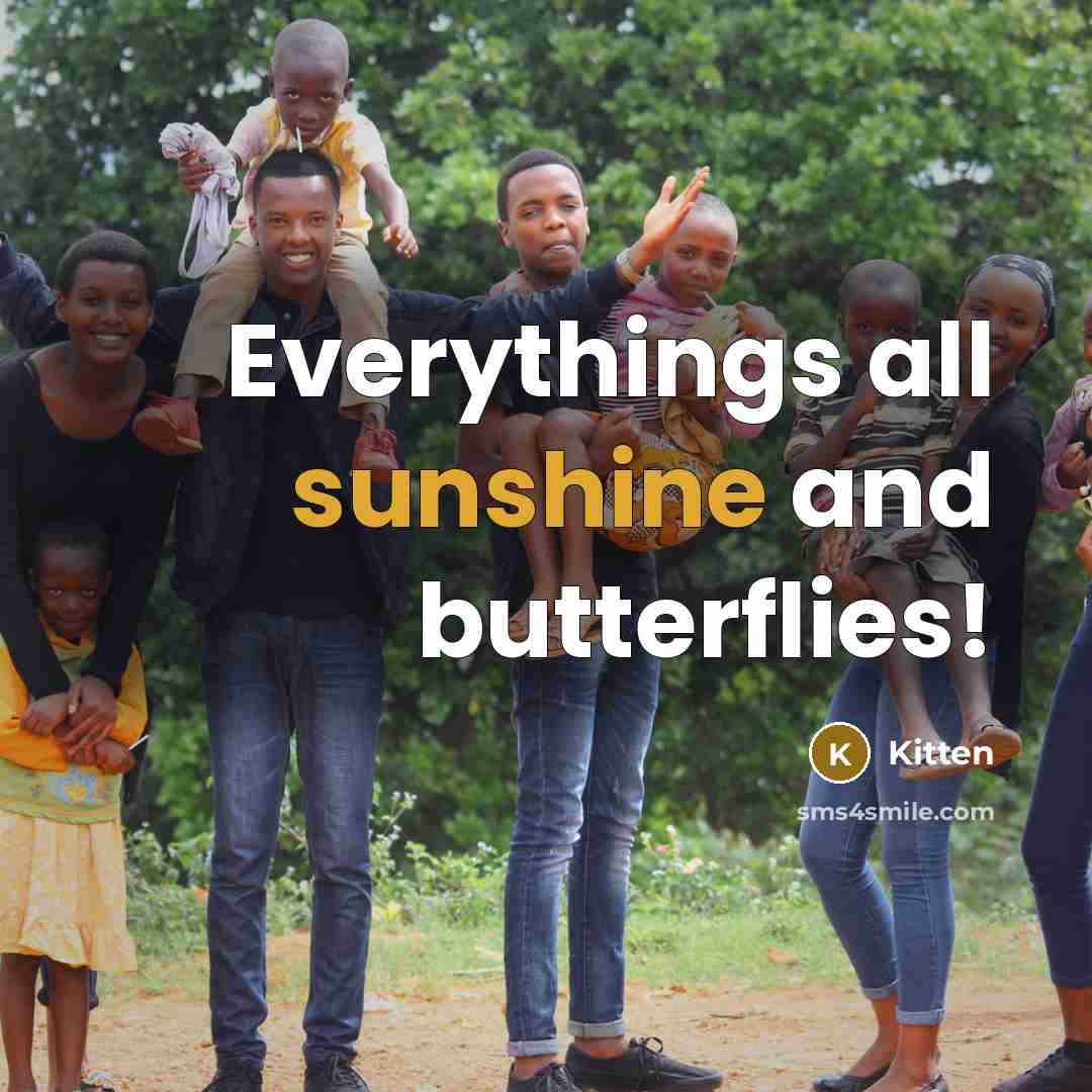 “Everythings all sunshine and butterflies!…” quote by Kitten