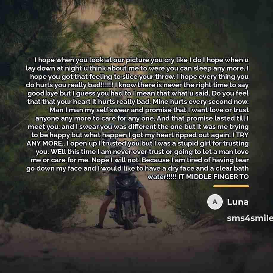 “I hope when you look at our picture you cry…” quote by Luna