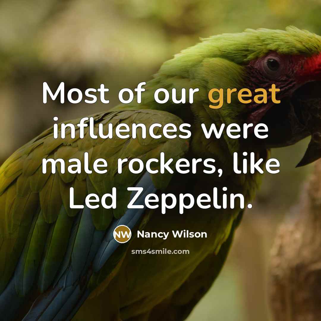 “Most of our great influences were male rockers, like Led…” quote by Nancy Wilson