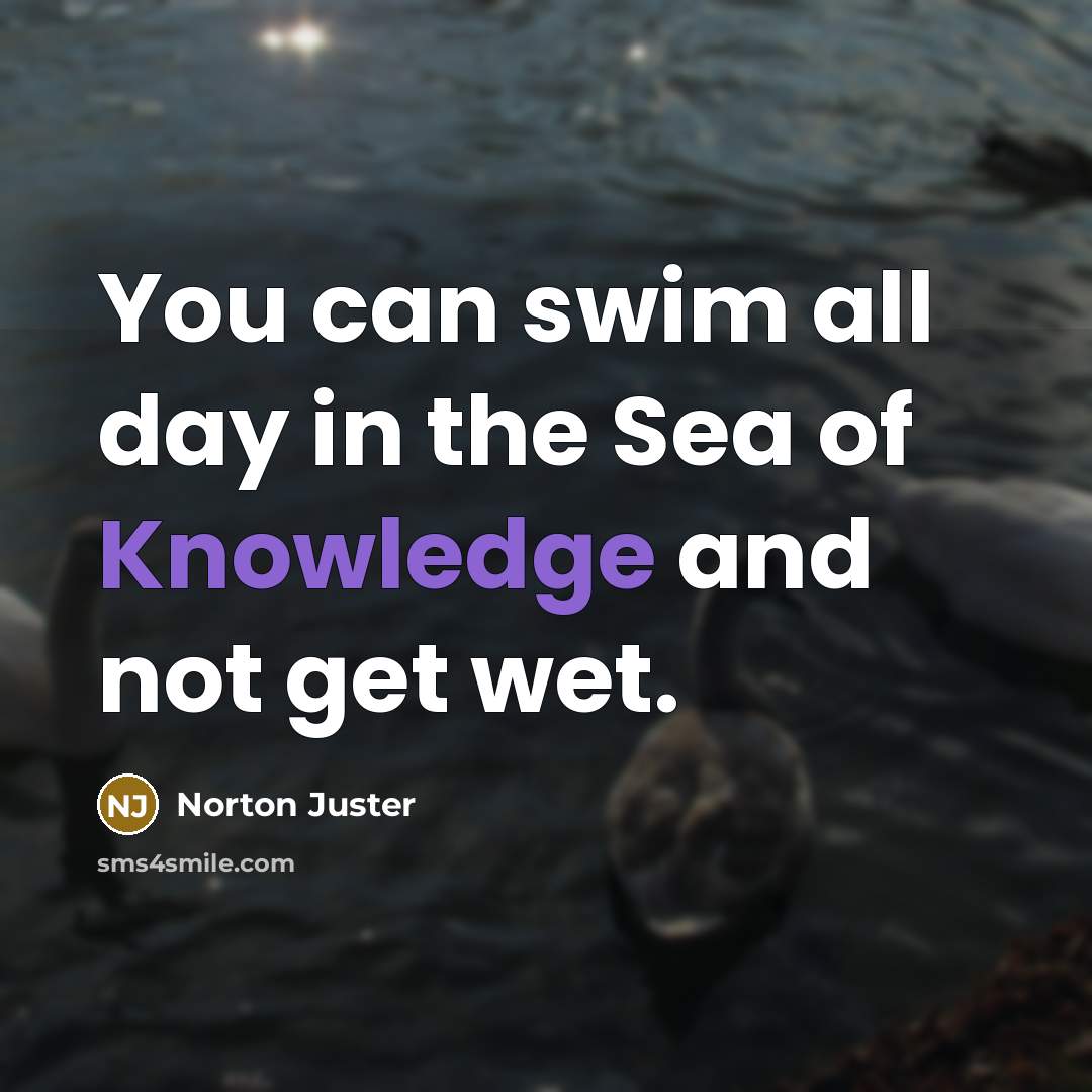 “You can swim all day in the Sea of Knowledge…” quote by Norton Juster