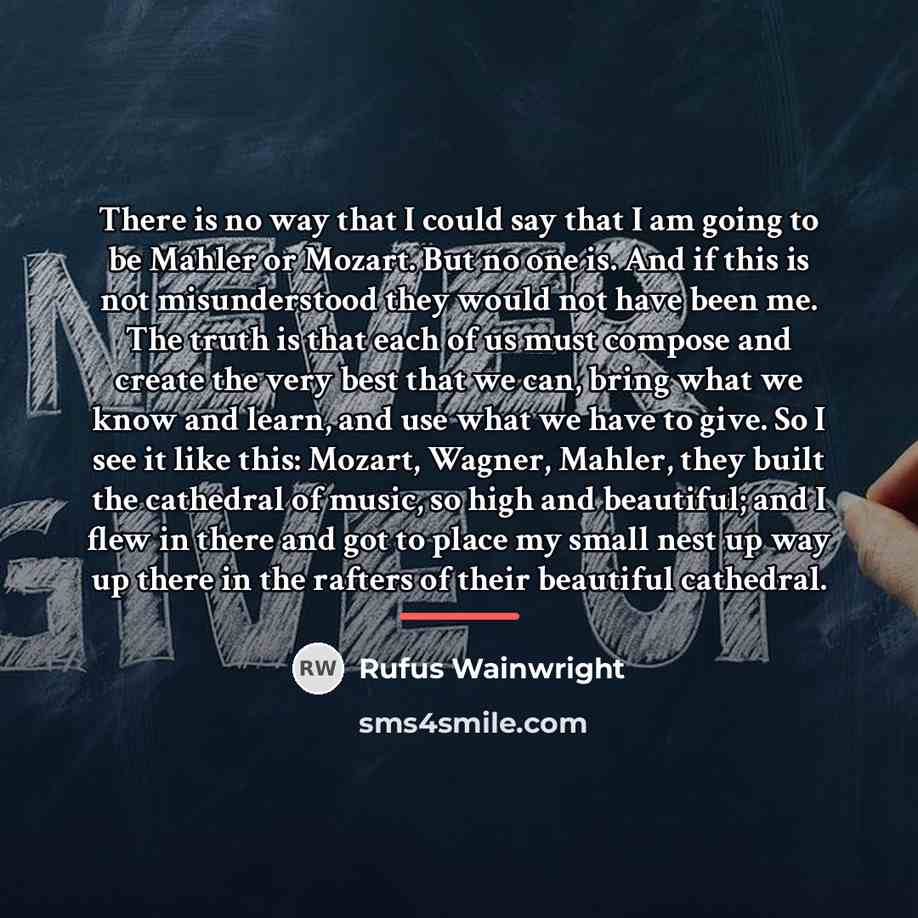“There is no way that I could say that I…” quote by Rufus Wainwright
