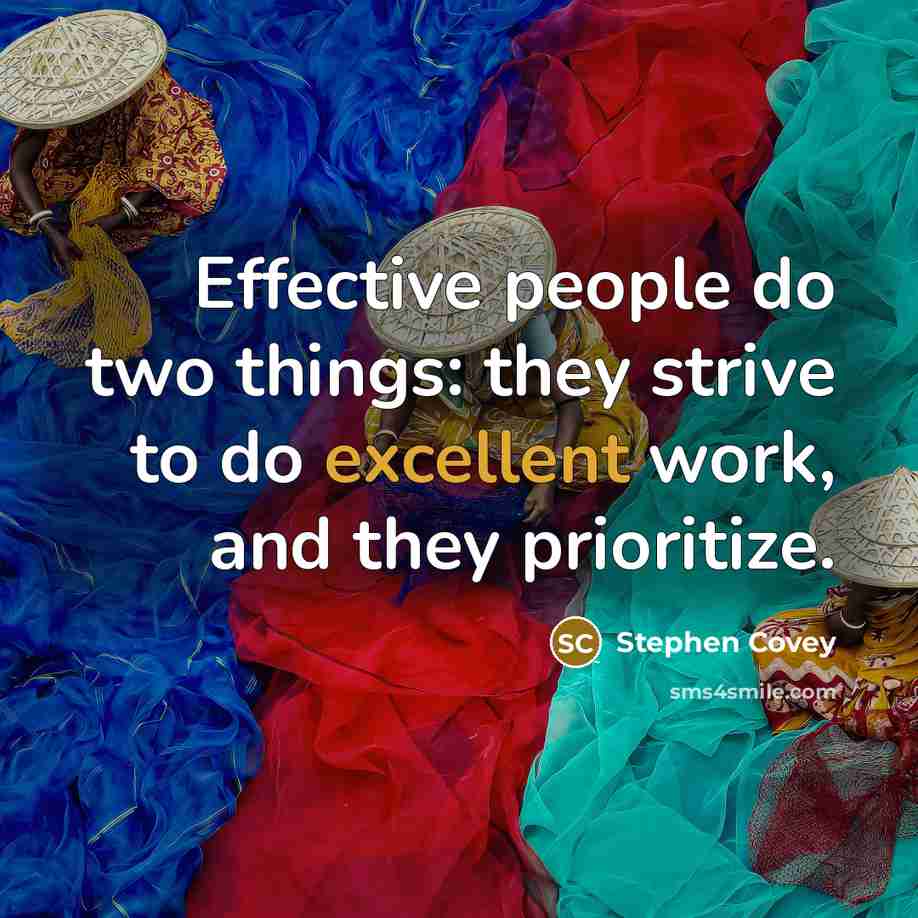 “Effective people do two things: they strive to do excellent…” quote by Stephen Covey