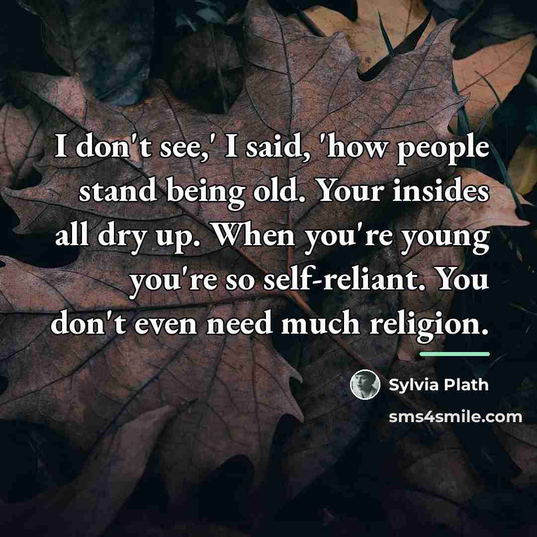 “I don't see,' I said, 'how people stand being old.…” quote by Sylvia Plath